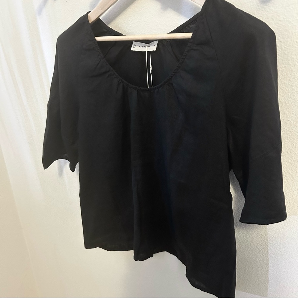 NWT Everlane The Scoop Top in Linen Black size M - Picture 4 of 10